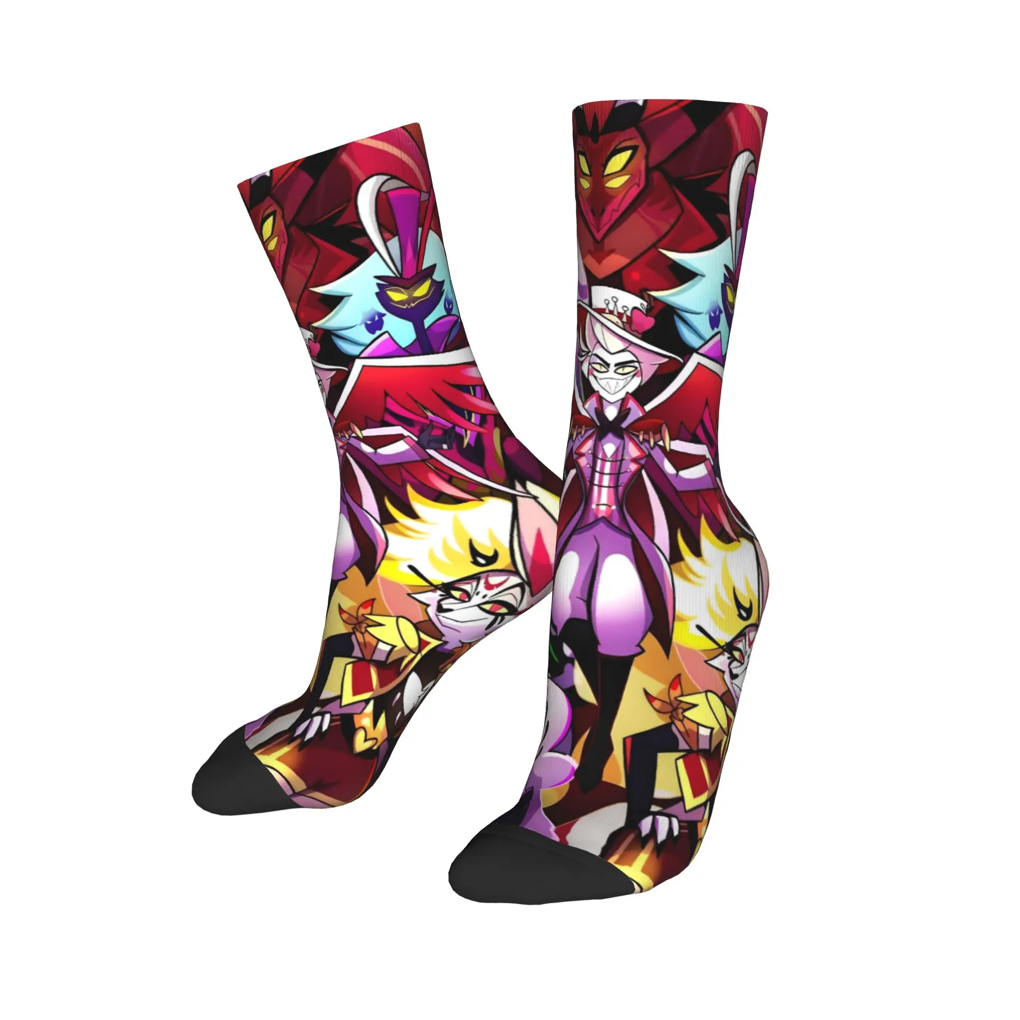 Hazbins Hotels أنيمي الجوارب المضادة للانزلاق جوارب الكبار الرجال جودة الجوارب الرياضية في الهواء الطلق الشتاء موضة الجوارب المخصصة #3