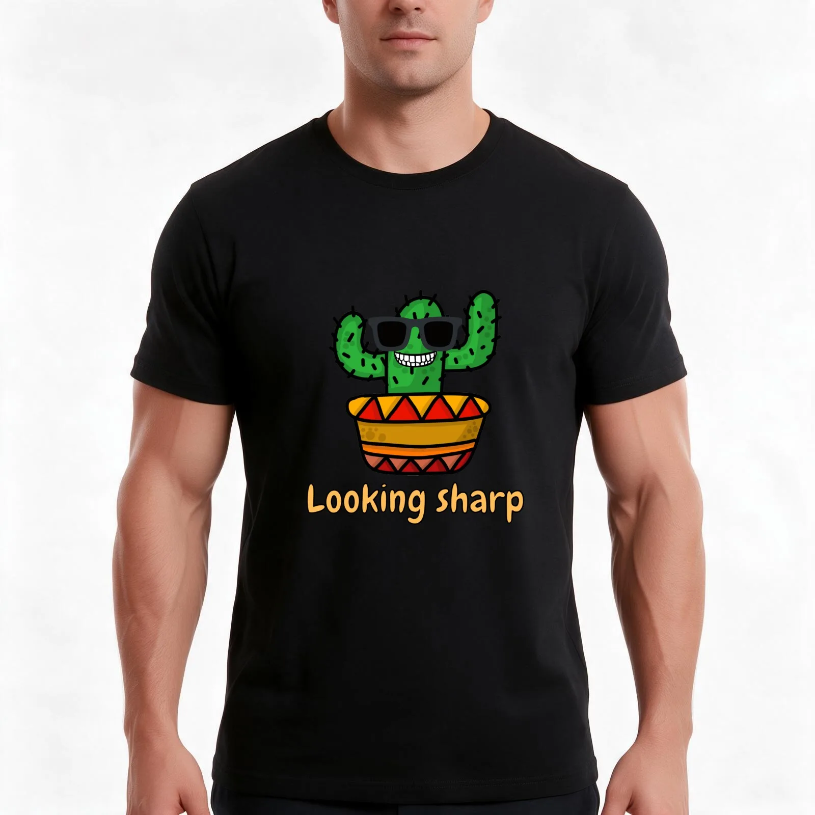 Looking sharp T-Shirt, Summer Casual Cotton Tee, Oversized Streetwear Tops, Vintage Graphic Print, Loose Fit Short Sleeve