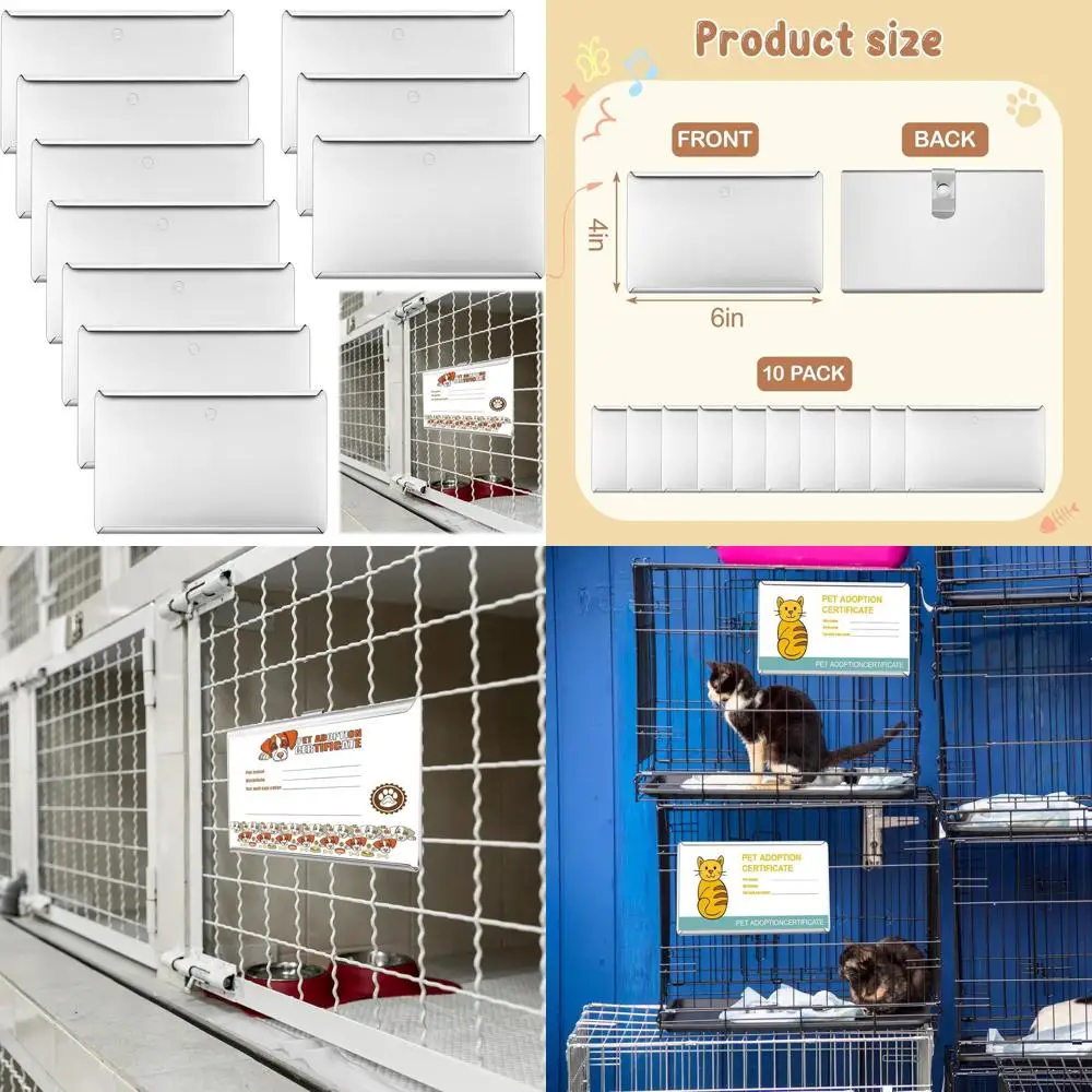 

Metal Card Holders for Pet Kennels - Dog and Cat Boarding, 4x6 Inches