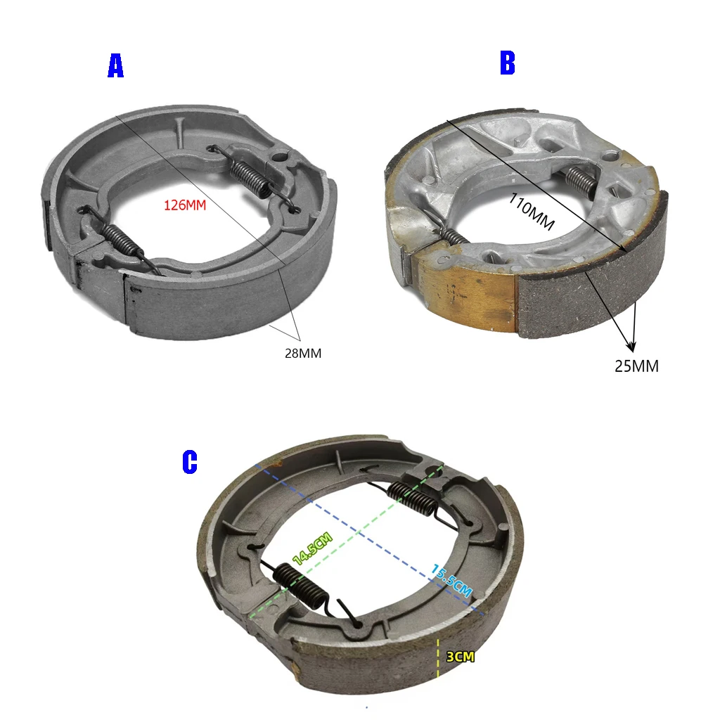 Motorcycle Brake Shoes for Jianshe Yamaha Loncin Qjmotor Honda CA250 Ybr125 FZ16 JYM150 ATV400 Ybr-150 QJ250 SRV150 Brake Pads