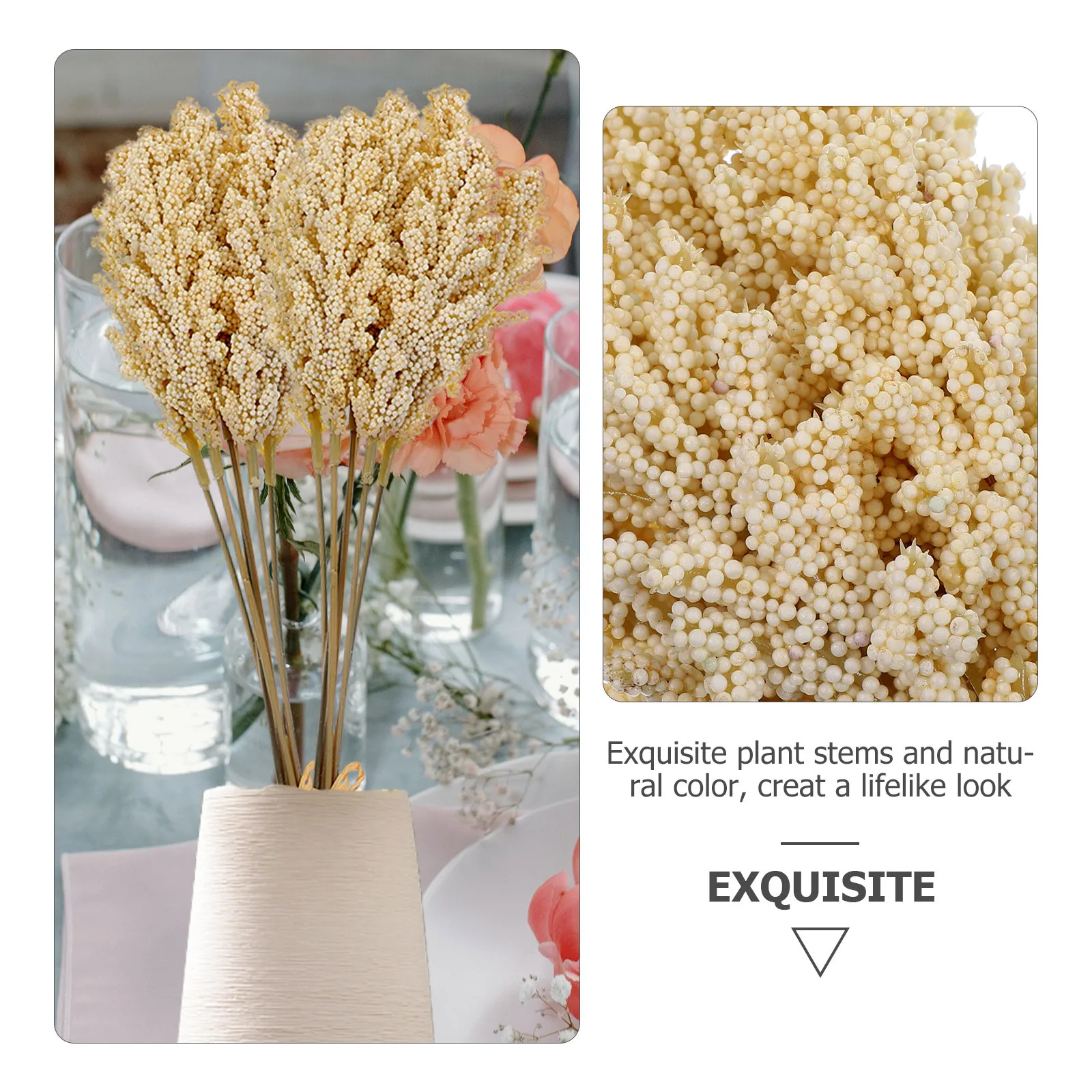 

White Artificial Wheat Flower Bouquets Realistic Simulation Plants For Home Office Garden Decor Wedding Photography Props