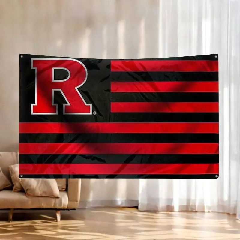Ultimate Sports Flag Banner Red Black Letter R Decor College School Game Day Party Wall Hanging 60x90cm