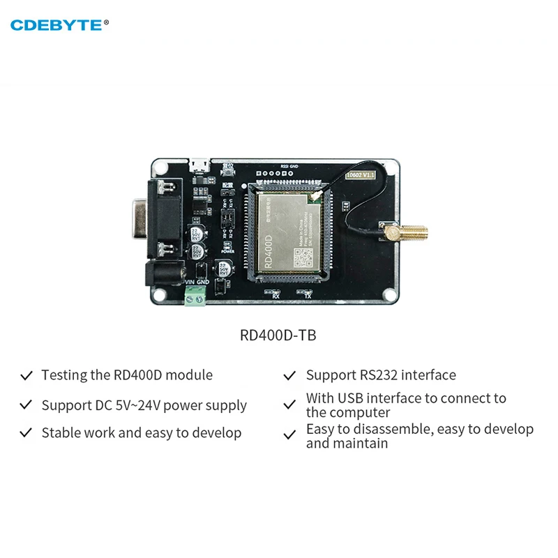 Datenübertragungs-Funkmodul-Testkit 410-470MHz rs232 cdebyte RD400D-TB 30dbm 5,6 km einfach mit USB-Schnitts telle zu entwickeln