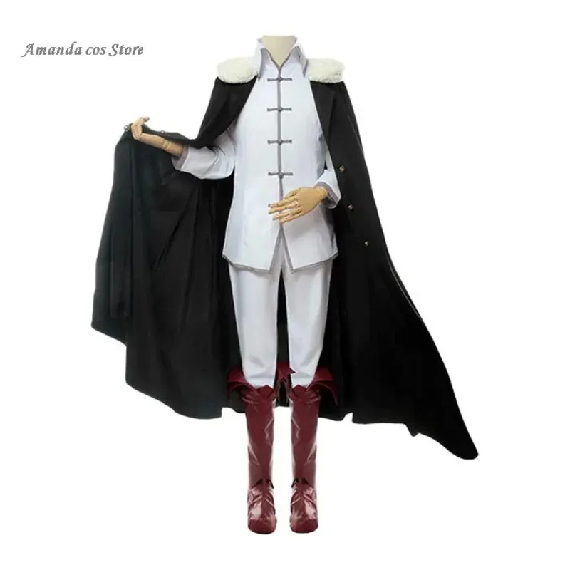 Anime Bungo Stray Dogs Mela Morta Fyodor D. Dostoevskij Costume Cosplay Parrucca Cappello Vestito Copriscarpe Fyodor Mikhailovich Dostoevskij
