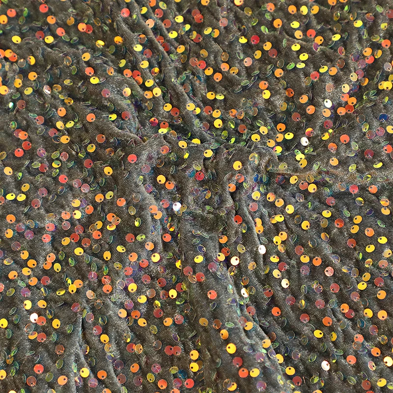 

1 Yards 5mm Velvet Sequin Embroidery Fabric Soft Flannel Cloth Sewing Evening Dresses Bags Christmas Crafts DIY Upholstery