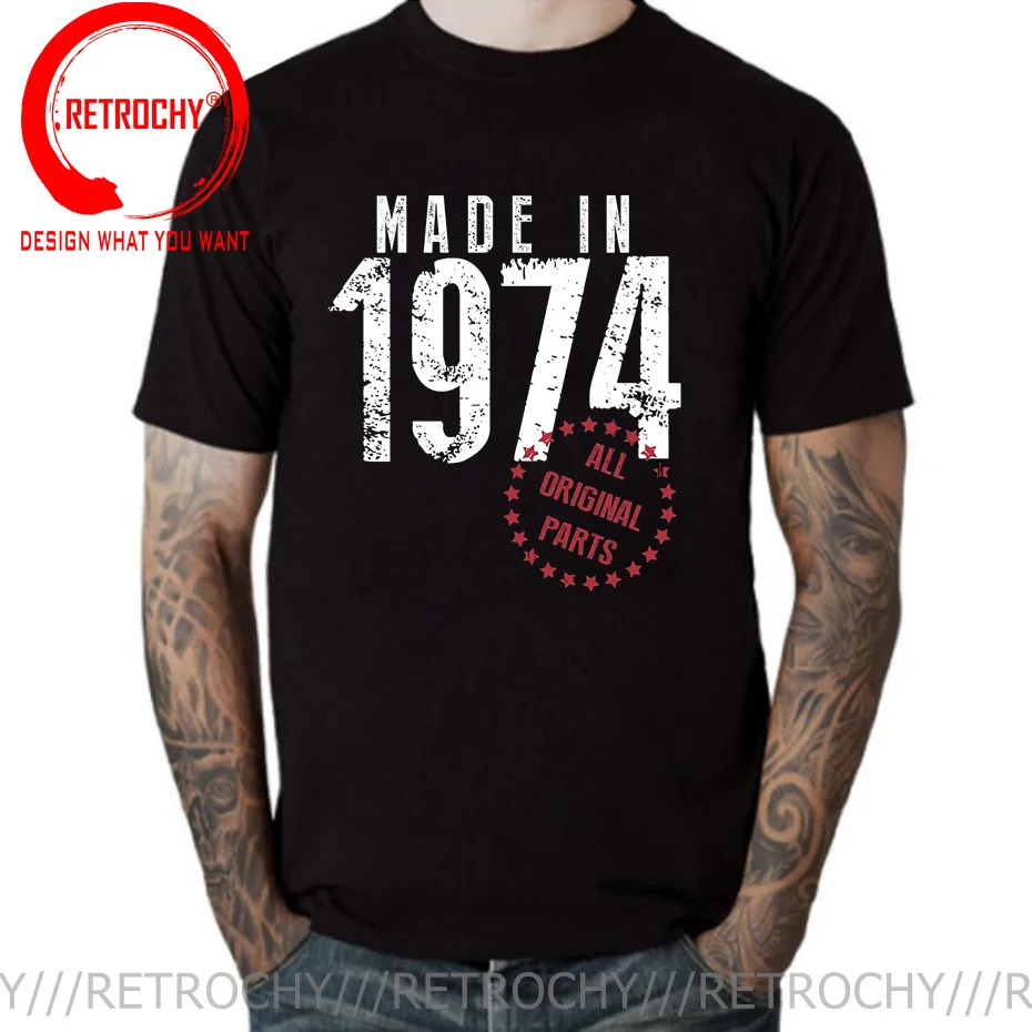 Vintage Made in 1970/1971/1972/1973/1974/1975/1976/1977/1978/1979 T shirt men Retro 1970s Apparel Father Dad Birthday T-shirt