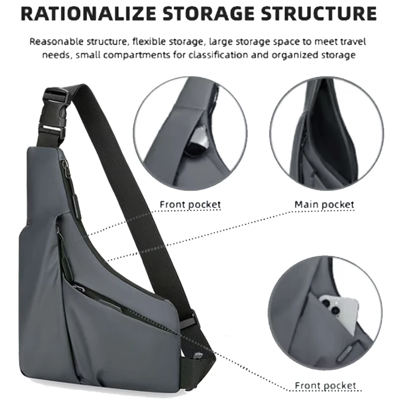 Men's Versatile Casual Chest Bag Multi-color Option Crossbody Shoulder Bag for Daily Commuting Outings 2026 NEW view 5