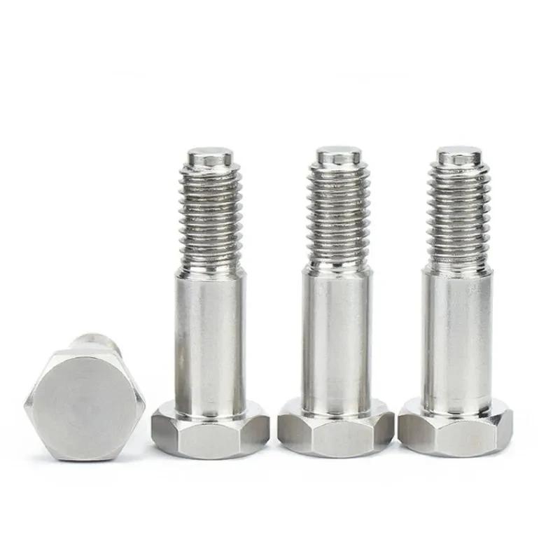 M6/M8/M10/M12/M16/M20/M24 304 SS Hinged Bolts, Outer Hexagon Fit Bolt with Shaft Shoulder for Tooling Fixtures