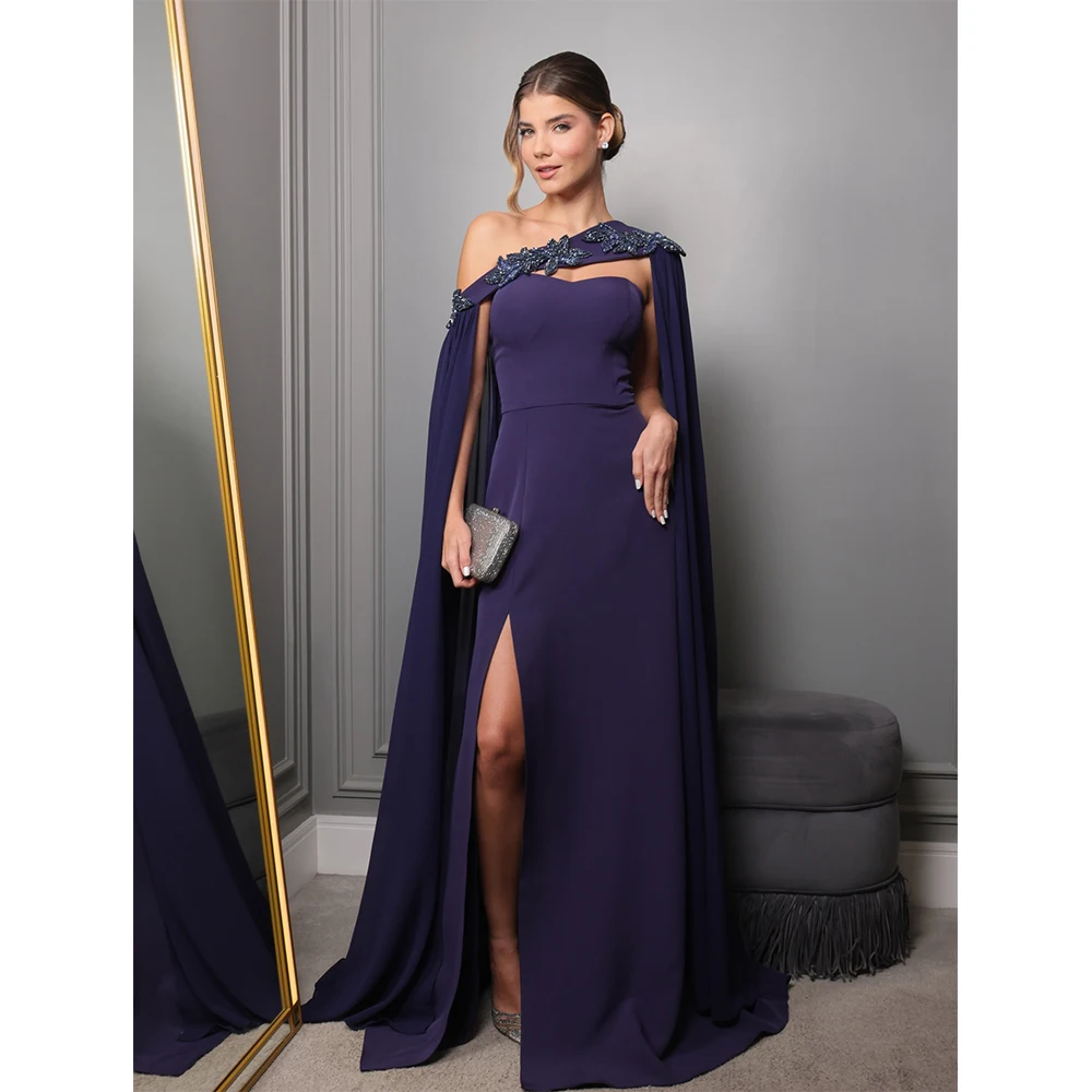 MVOZEIN Women's Evening Dress with Shawl‌ Eleagnt Women's Party Dress Chiffon Split Formal Evening Gown Wedding Guest Dress