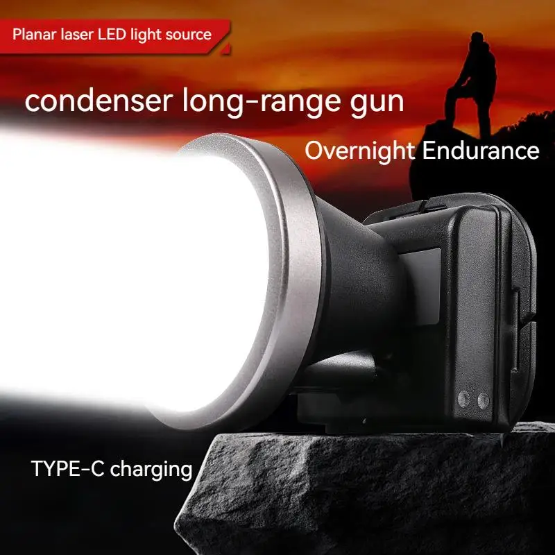 735S Strong Headlights Rechargeable Super Bright Head Mounted Flashlight Long-Range Outdoor Lighting Mining Lamp Super Long Life