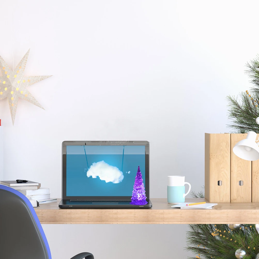 

6Pcs Miniature Christmas Tree Ornaments Desktop Xmas Party Decorations Lightweight Tiny Night Lights