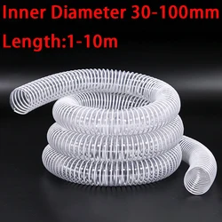 Transparent PVC Plastic Steel Wire Hose Industrial Dust Removal Suction Expansion Bellow Pipe,1-10 Meter Inner Diameter,30-100mm