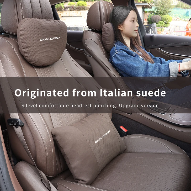 Car Interior 5Color Selectable Headrest For Ford Explorer Auto Headrest Neck Support Lumbar Cushion Soft Neck Pillow Accessories