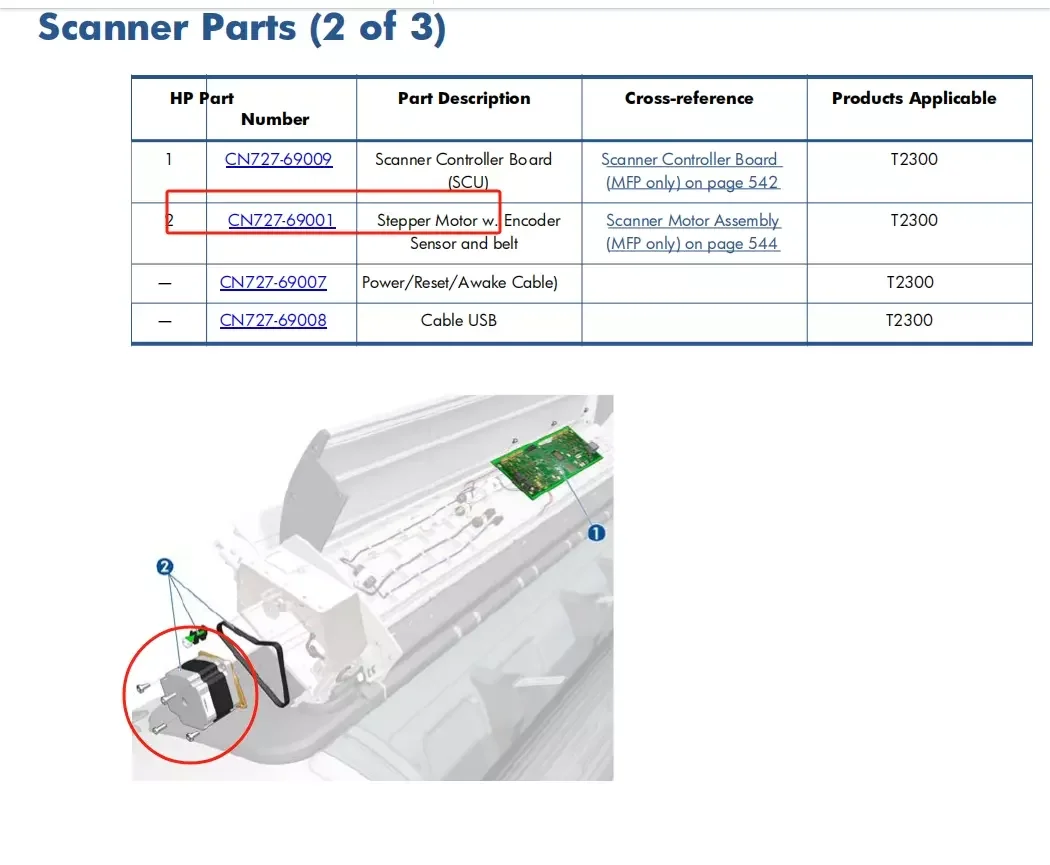 1X Scanner Stepper Motor CN727-69001 For H -P Designjet T2300 CIS Drive Motor Printer Plotter Parts POJAN