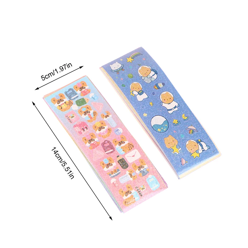 10Pcs Kawaii Handbook Stickers Cartoon Collage Laser Sticker DIY Decorative Material Scrapbooking Stationery School Supplies