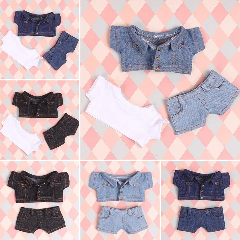 For 15cm 20cm Bjd Dolls Clothes Outfit Jeans Jacket Pants Doll Accessories Changing Dressing Game Fans Gift Toys