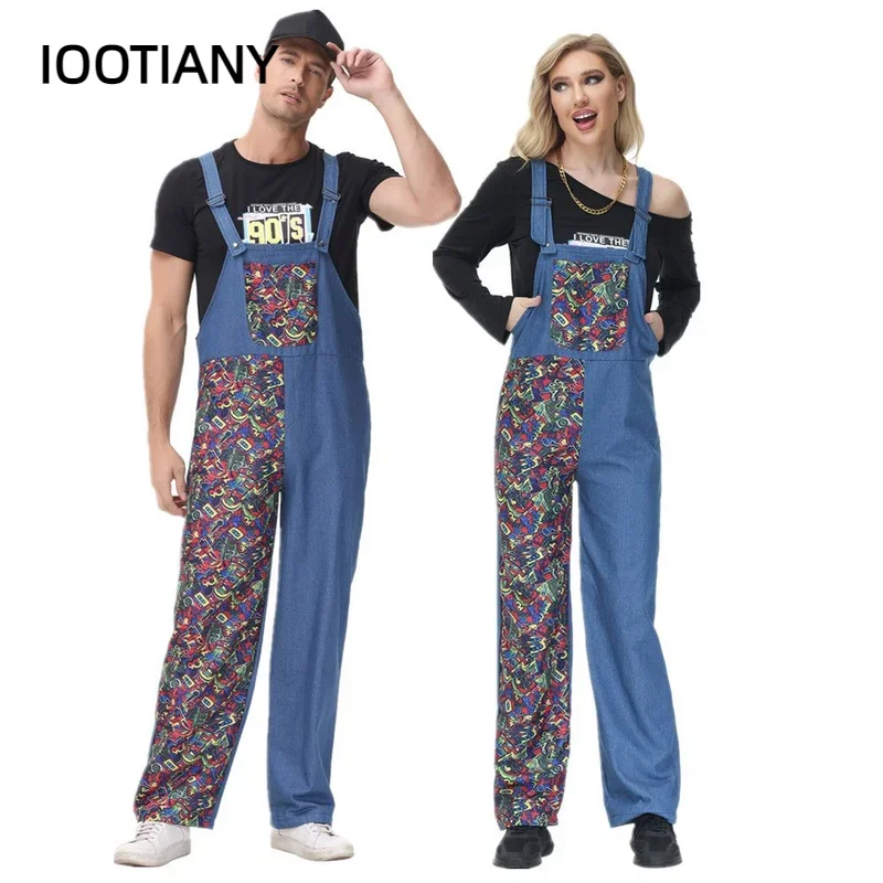 

CosplayFunny Adult Retro 60s 70s Hippie Overalls Rock Music Festival Cosplay Costume Disco Men Halloween Carnival Party Stage Se