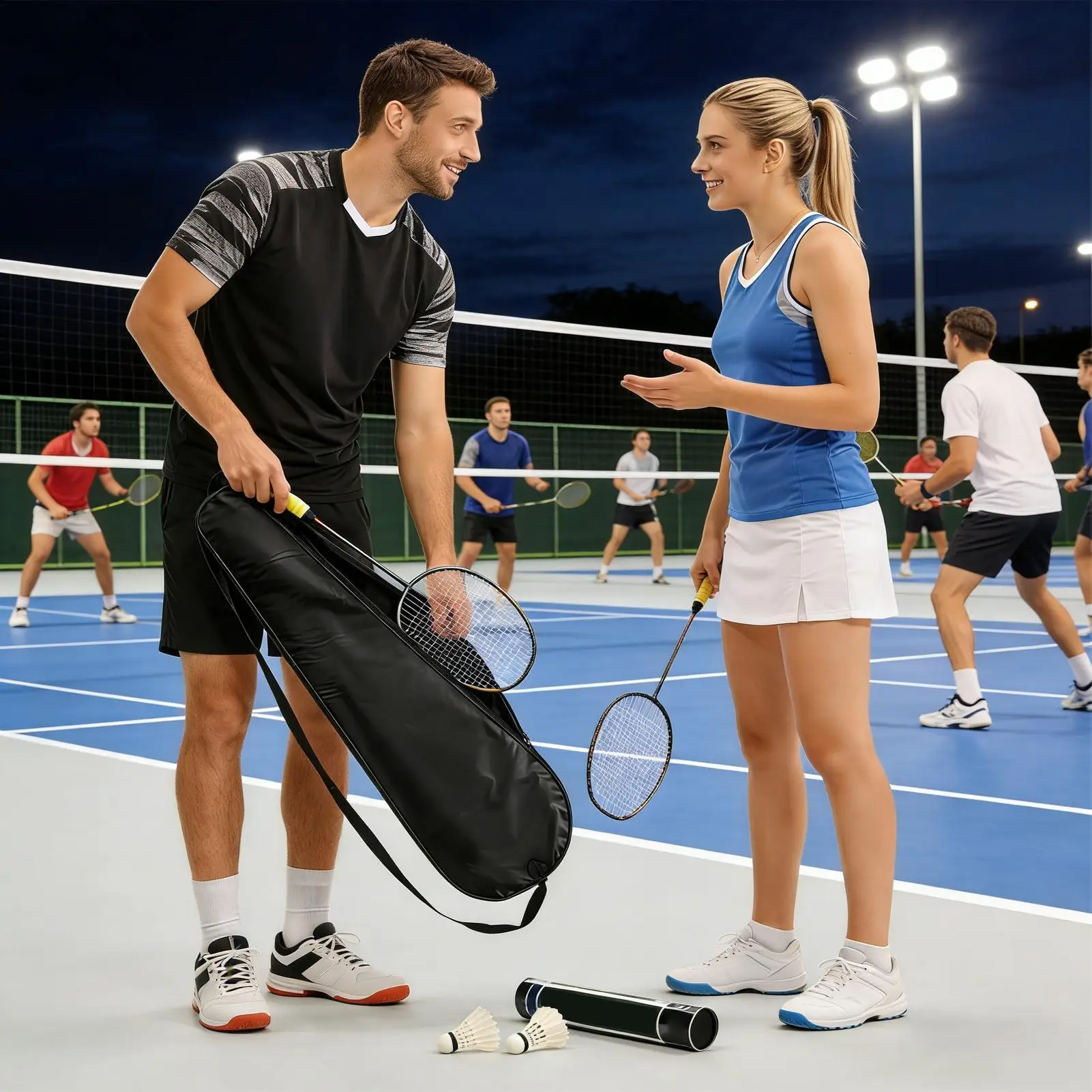 

Tennis Racket Bag Waterproof Portable Storage Sports Bag Badminton Racket Cover For Men Women Athlete Youth Players Balls Gear