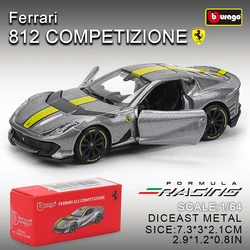 Bburago1:64 Ferrari E812 COMPETIZIONE Model Small Collection Car Alloy Model Toy Gift Scene Decoration Classic and Exquisite