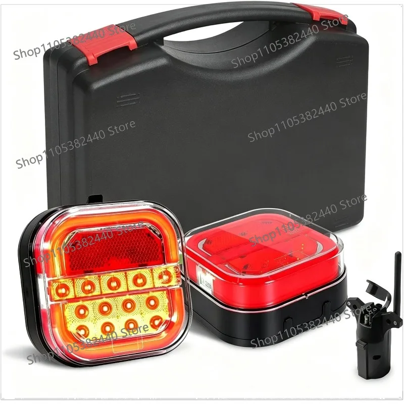 For Wireless Trailer Light Kit, Rechargeable Magnetic LED Tow Light with Suction Base, IP67 Waterproof