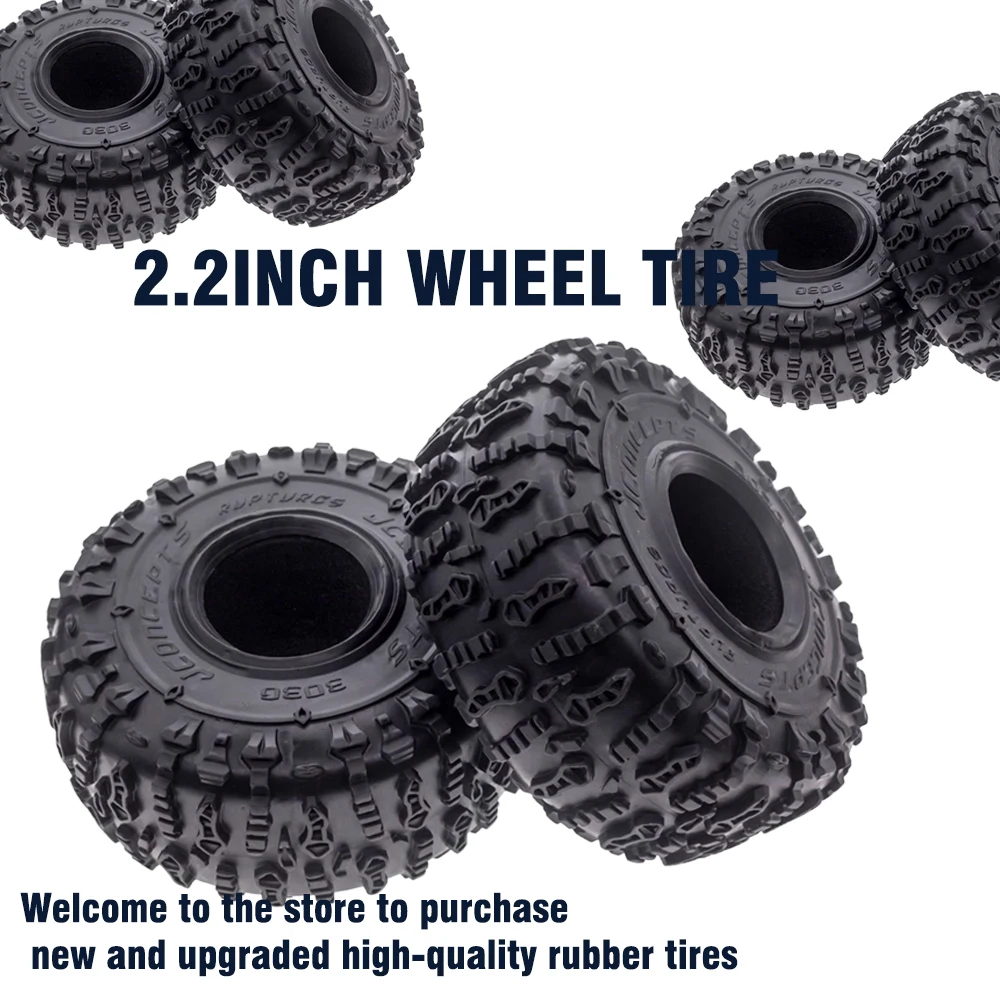 149*60MM Rubber Tires 2.2-inch Climbing vehicle universal Tires for JC 1:10 RC Rock Crawler Traxxas TRX4 TRX-6 Axial SCX10 90046