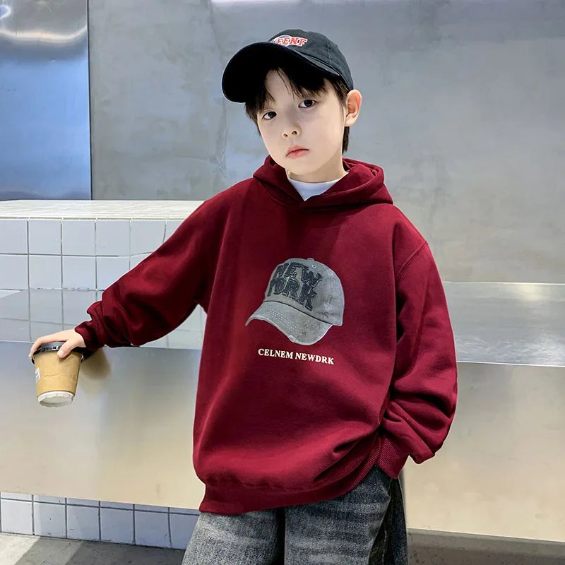New Spring Clothing Stylish Children Hoodies for Boys 7 8 9 10 11 12 13 to 14 Years School Kids Casual Sweatshirt Outerwear Coat