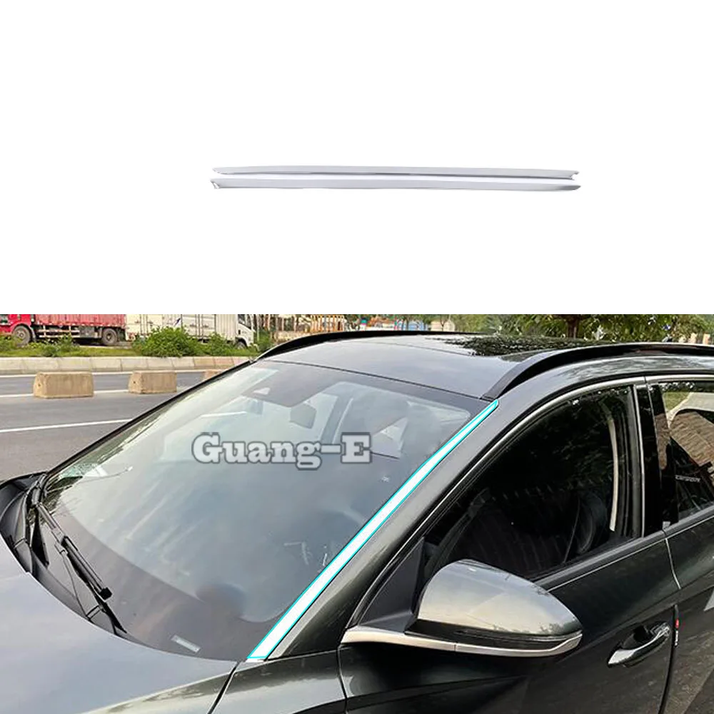 For Hyundai Tucson L 2021 2022 2023 2024 Side Cover Sticker Stainless Steel Front Head Glass Windshield Lamp Frame Trim Parts