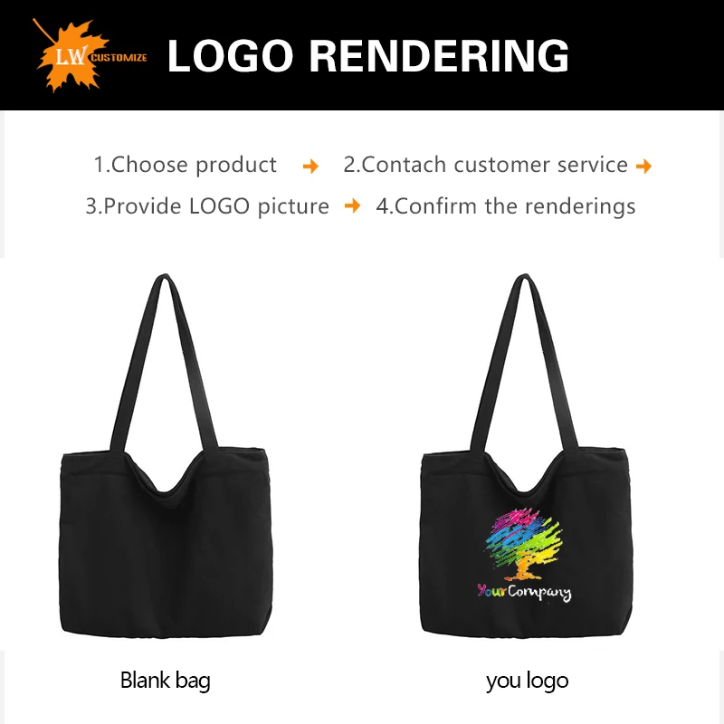 Customized Logo Tote Bag Large Capacity Women's Canvas Handbag Weekend Bag Printed Pattern Name