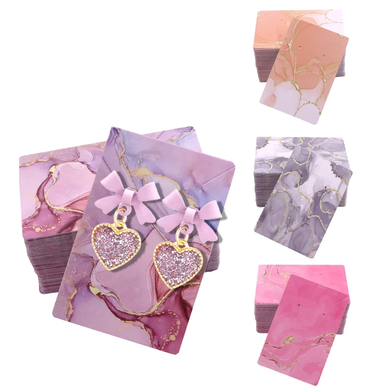 Tarjeta de exhibición de collar de 20 piezas, 6x9cm, estilo abstracto con líneas doradas, embalaje de pendientes para joyería DIY, etiquetas de