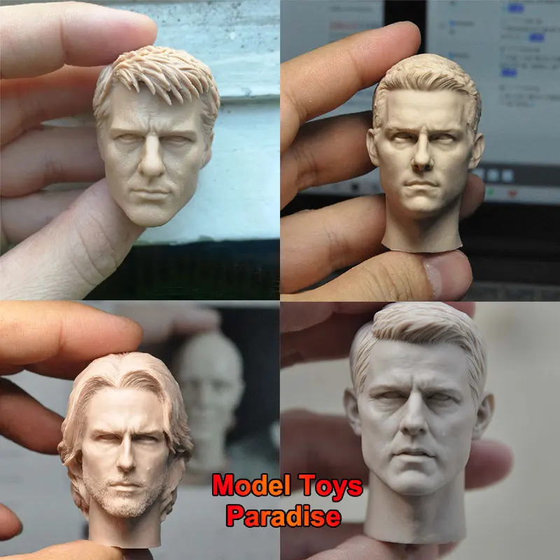 غير مصبوغ لتقوم بها بنفسك 1/6 مقياس الرجال الجندي توم كروز الأبيض نموذج رئيس آخر الساموراي وكيل رئيس نحت صالح 12 بوصة عمل الشكل الجسم #1