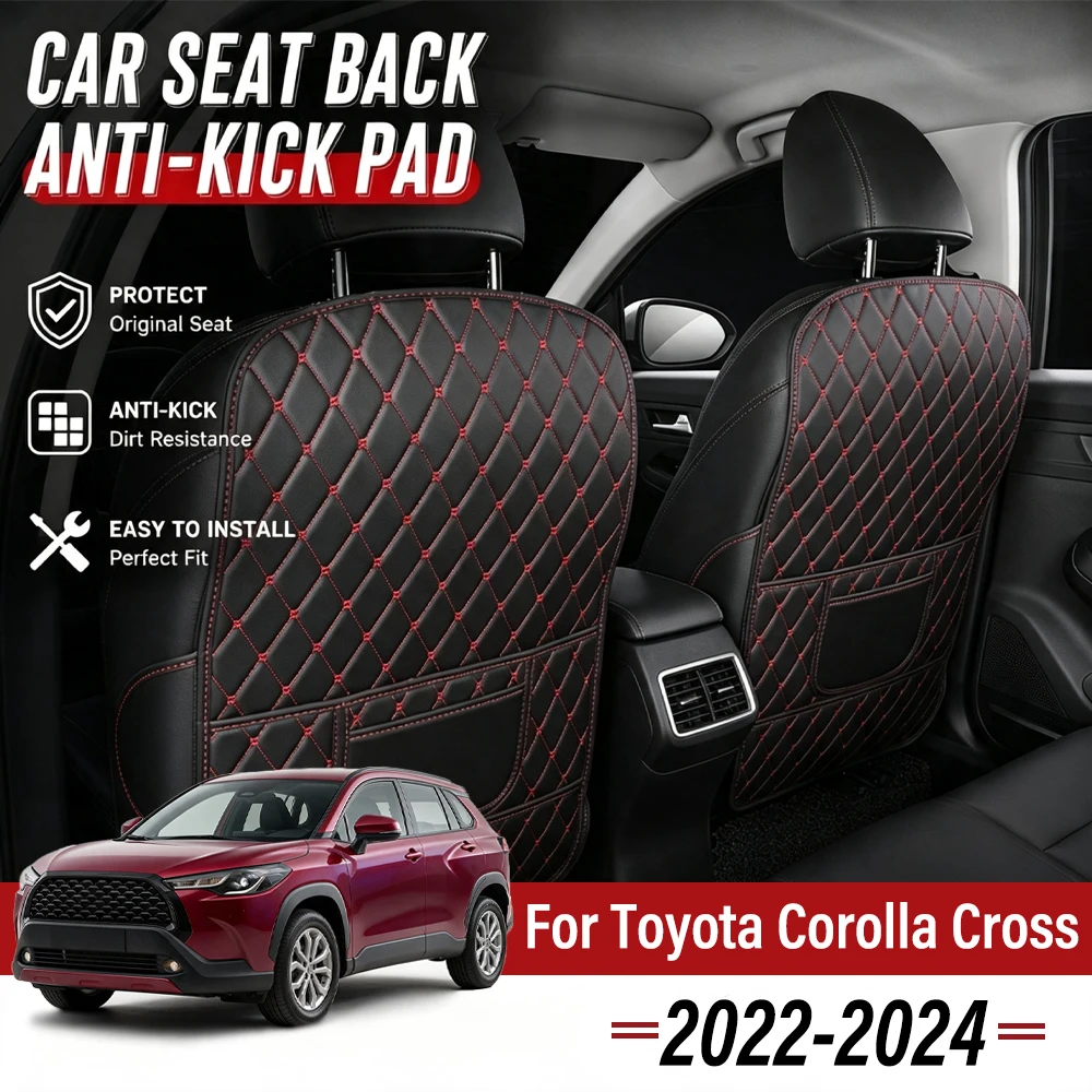 Easy Clean PU Anti Kick Mat Pads For Toyota Corolla Cross 2022-2024 Dirt-Repellent, Two Color Choice, Full Coverage