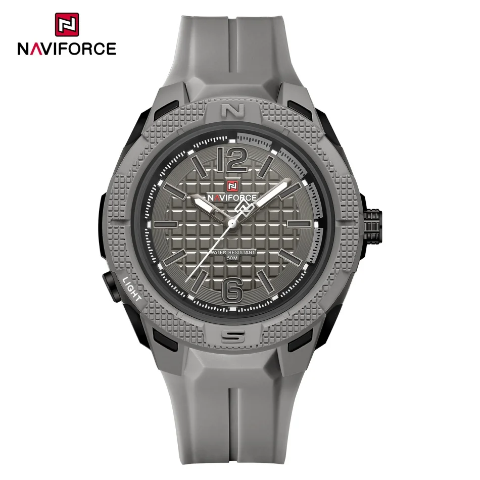 Novo naviforce masculino quartzo relógios de pulso relógio esportivo 5atm à prova dwaterproof água moda cronógrafo tpu straprelogio masculino presentes