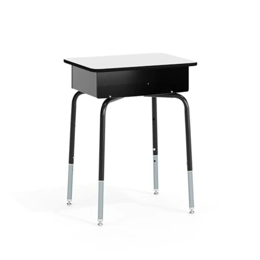 

Billie Student Desk - Gray Open Front Metal School Desk - 24"W x 18"D Adjustable Height, Durable Desk for School or Remote Lear