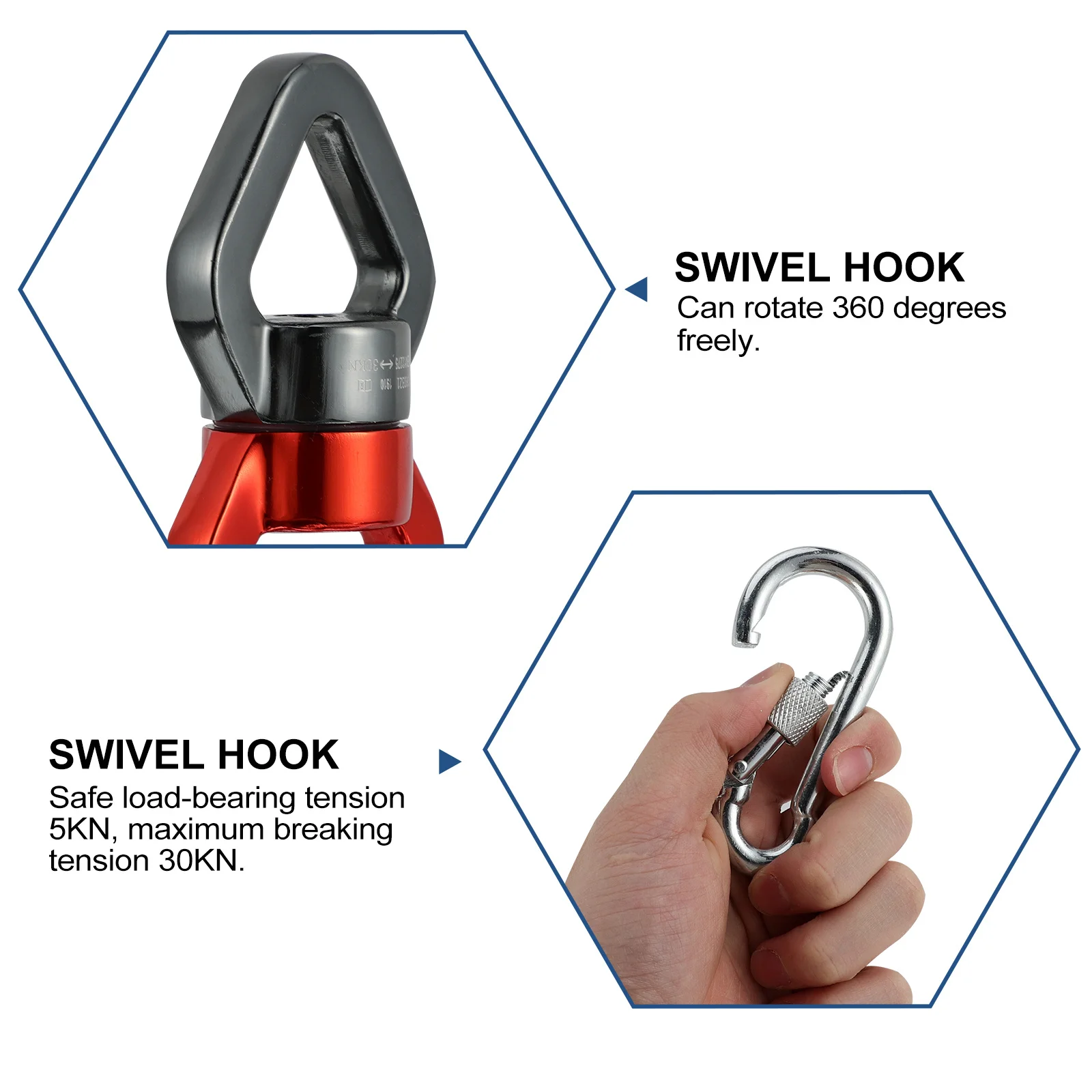 

2Pcs Climbing Swing Swivel Connector Rings Rotational Device Silent Compact Lightweight 360 Degree Rotation for Outdoor Indoor
