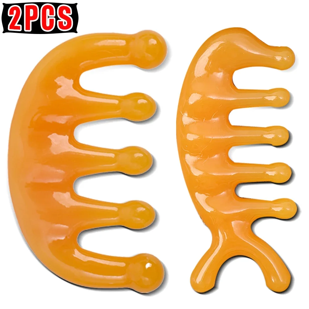 Fünf-zahn Meridian Massage Kamm Beruhigen Die Nerven Kopf Therapie Tragbare Kleine Harz Kämme Große Zähne Kopf Massage Kamm werkzeuge