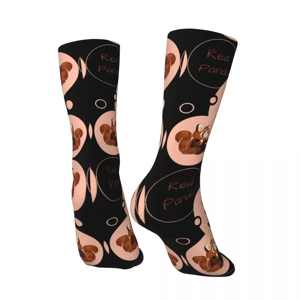 Hip Hop Vintage Pink Air Bubbles Crazy Men's compression Socks Unisex Red Panda Harajuku Seamless Printed Funny Happy Crew Sock