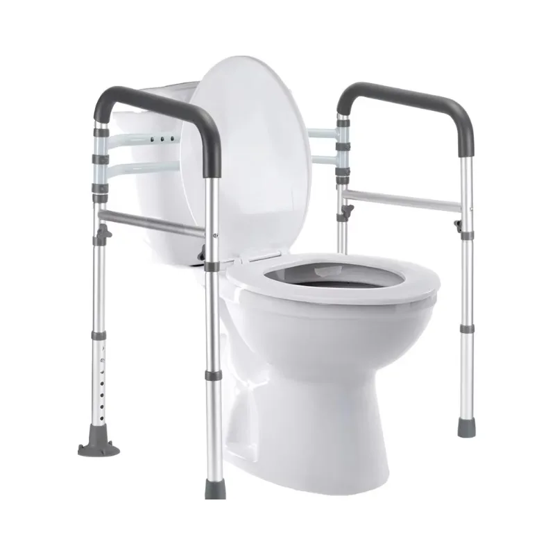 

300 lb adjustable toilet safety railing collapsible bathroom unit with disabled toilet handle for the elderly