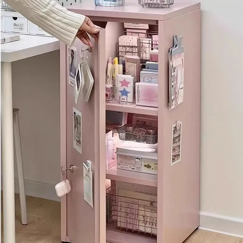 Dopamine Desk Drawer Storage Cabinet Student Bookshelf Stationery with Password Lock Desktop Direct Sales