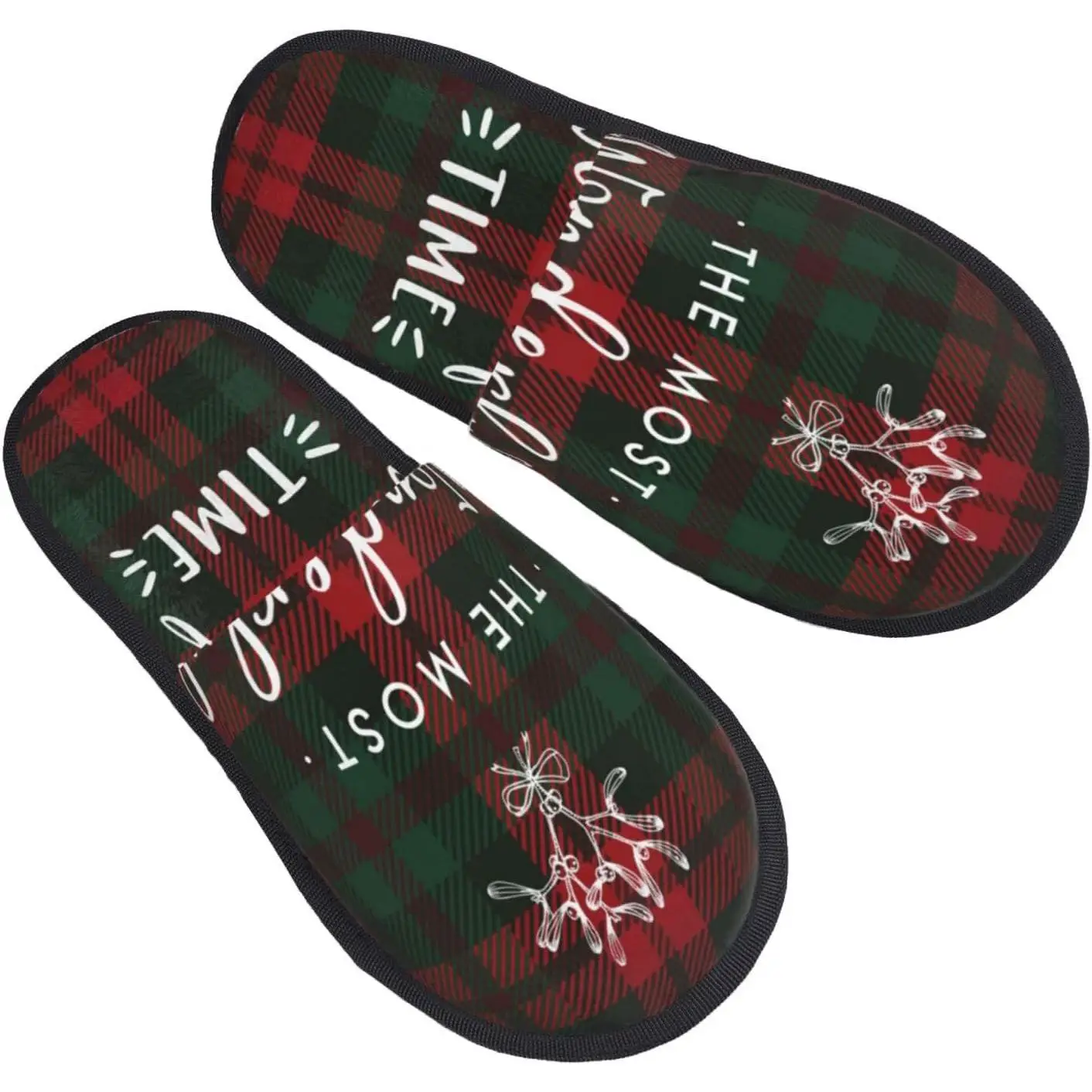 

Нечеткие тапочки, теплые меховые тапочки в честьonderful Time с нескользящим покрытием, зимние домашние и уличные плюшевые домашние тапочки без шнуровки