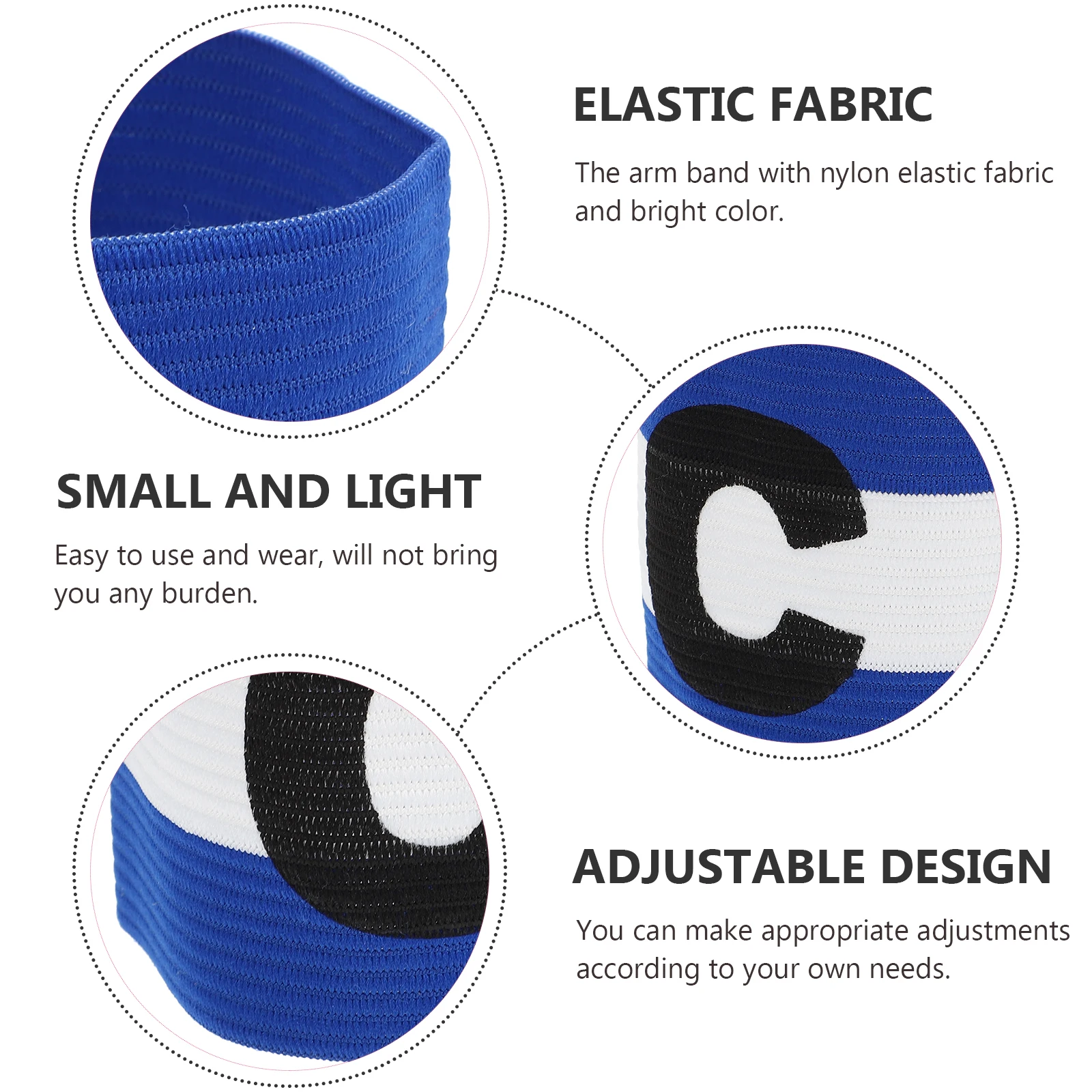 

2pcs Premium Nylon Football Captain'S Armbands Team Leader Bands Soccer Sports Anti-Drop Elastic Arm Band For Kids Adults