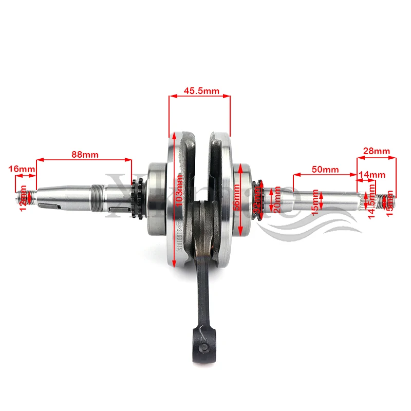 Crankshaft for Scooter Moped ATV QUAD 152QMI 157QMJ 1P52QMI 1P57QMJ GY6 125 GY6 150 cc