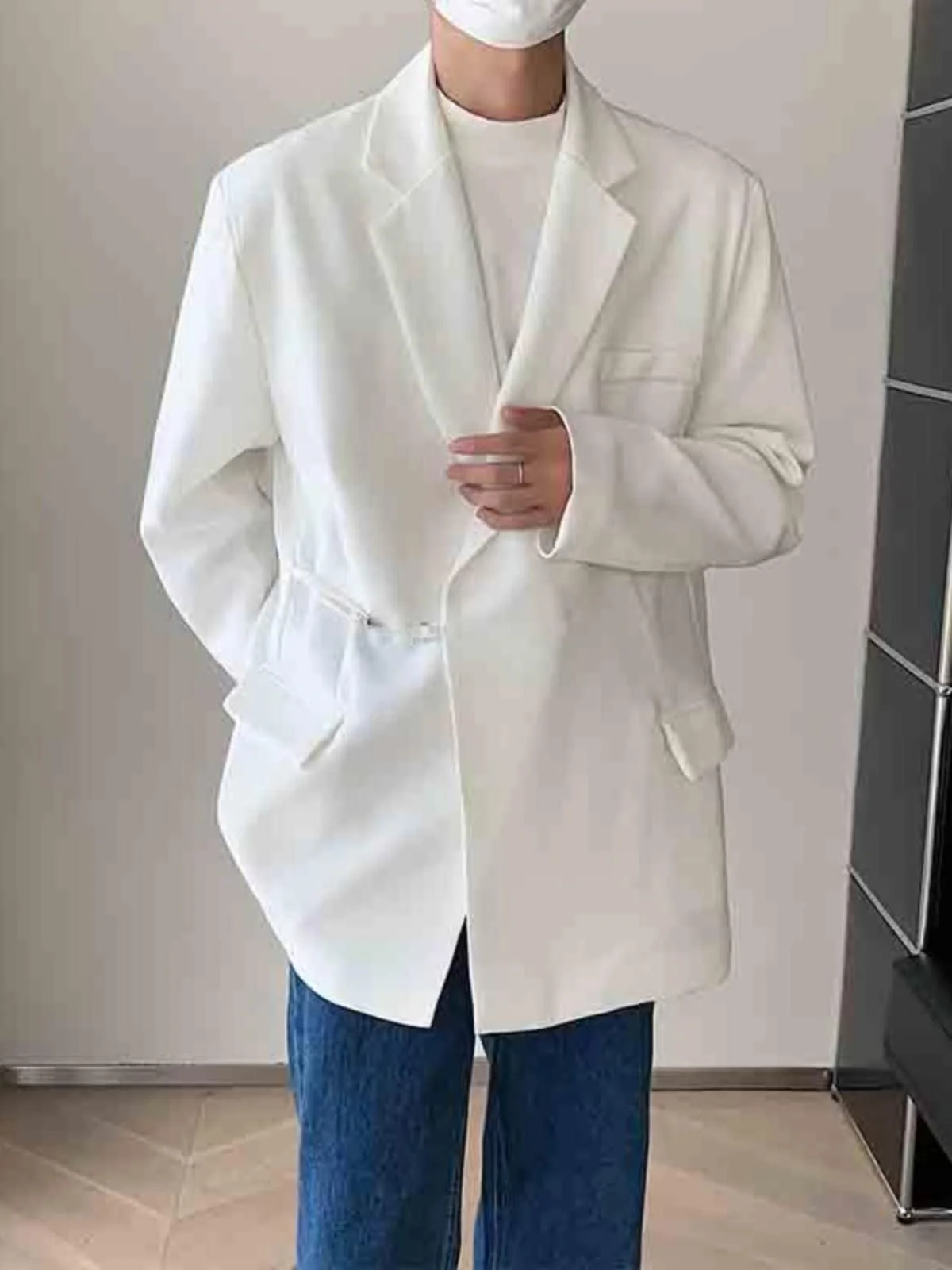 

Sli White Suit Jaet Men's Italian Sle Hairdrer High-End Sensation Spring Autumn Neapolitan Korean Version Coat