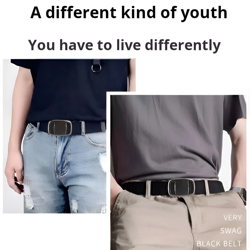 Cinturón táctico de negocios para hombres, cinturón de nailon, hebilla de hierro elástica, cinturón para pantalones, cinturón táctico de lona piloto con pantalones vaqueros para hombres y mujeres