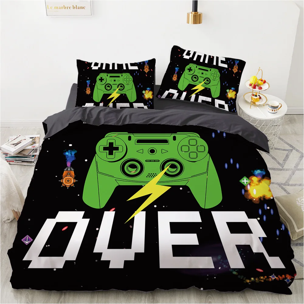 2/3pcs bedding set Digital Print Comfortable Duvet Cover for Home Bedroom Decoration, 1 Duvet Cover and 2pillowcase with Zippers