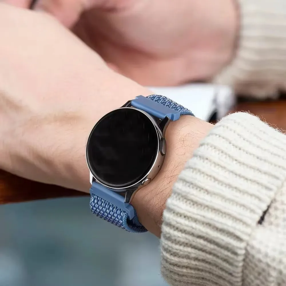 أحزمة نايلون رياضية ساعة سامسونج غالاكسي ، 20 ، 22 من أجل ، 6 ، 5 ، برو ، 4 ، كلاسيكية ، نشطة 2 ، 40 ، 44 ، سوار ، هواوي Gt 2e ، حزام ، حزام