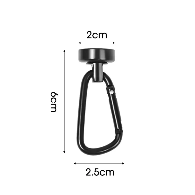 Strong Neodymium Magnetic Hooks 360°Rotating Carabiner Magnet Ring Magnetic Refrigerator Hook Home Kitchen Bathroom Suction Cup