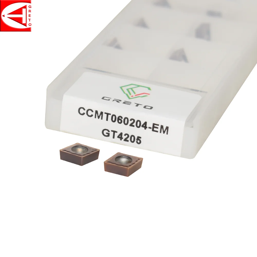 Ferramenta de Corte de Carboneto Cimentado Greto Ccmt060204-em Gt4205 Ferramentas de Torneamento para Cnc Ccmt 060204 em Ccmt060208-em