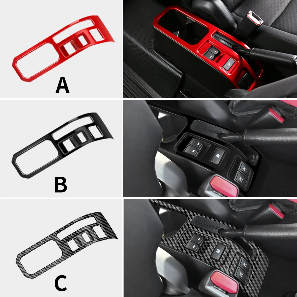 

Car Handbrake Panel Interior Trim For Suzuki Jimny 2018 2019 2020 2021 2022 2023 2024 2025 ABS Glossy Black Carbon Fiber Pattern