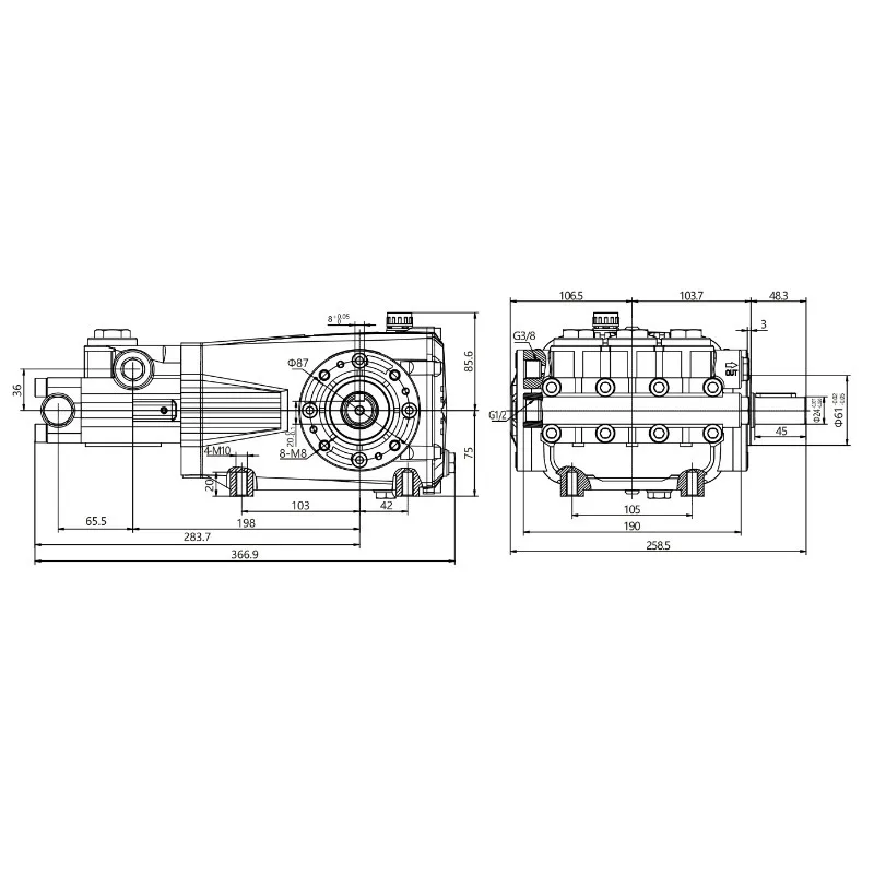 

Constant Pressure Water Pump For Power High Pressure Cleaning 3 Plunger Pump Max Pressure 500Bar
