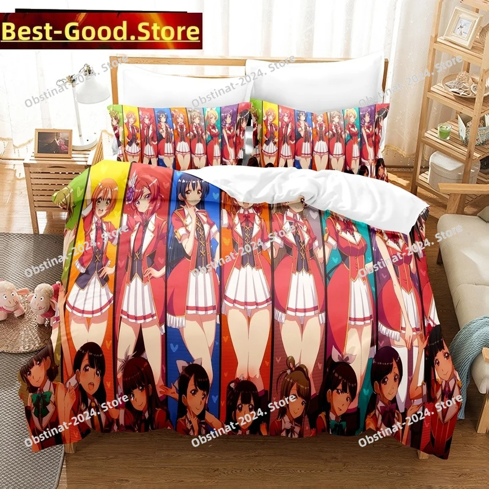 

3D Anime Love Live College Idol Festival Bedding set Printed Duvet Cover Pillowcase Single Double Queen Super King Size Sets